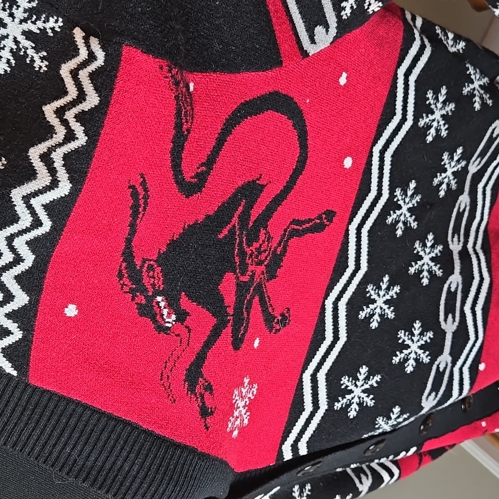 Foxblood Krampus Winter Holiday Cardigan - Picture 3 of 4